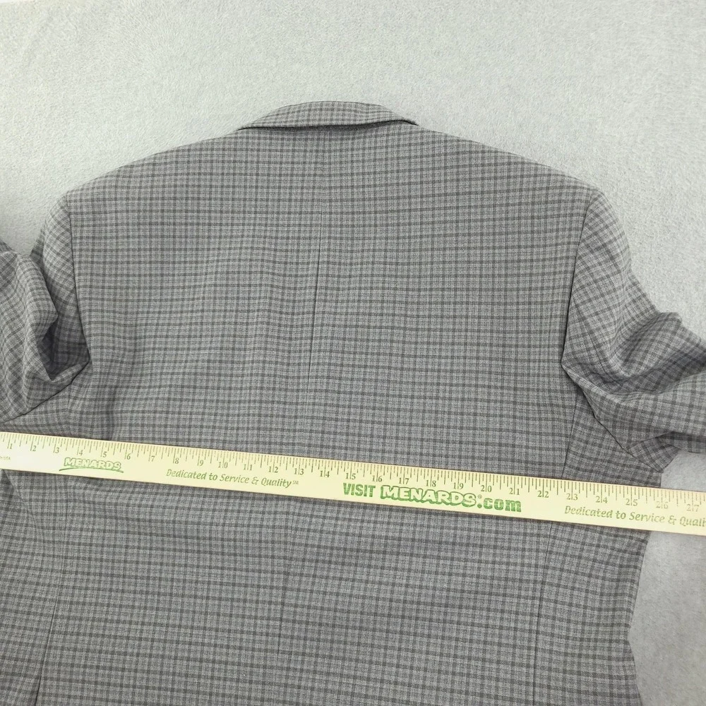 Jos A Bank Blazer Mens 50 Gray Check Wool Tweed Stretch Sport‎ Coat Jacket